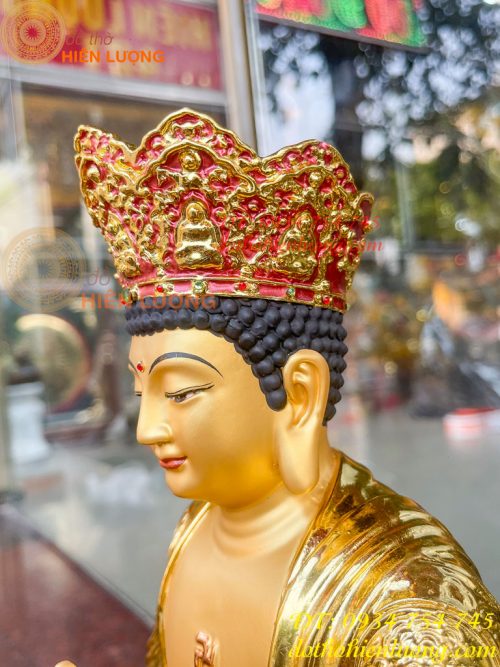 Tượng Đại Nhật Như Lai Vẽ Diện Bằng Đồng Dát Vàng