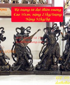 Bộ Tượng Tứ Đại Thiên Vương Cao 50cm Bằng Đồng Hun