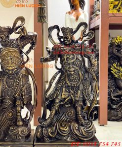 Bộ Tượng Tứ Đại Thiên Vương Cao 50cm Bằng Đồng Hun