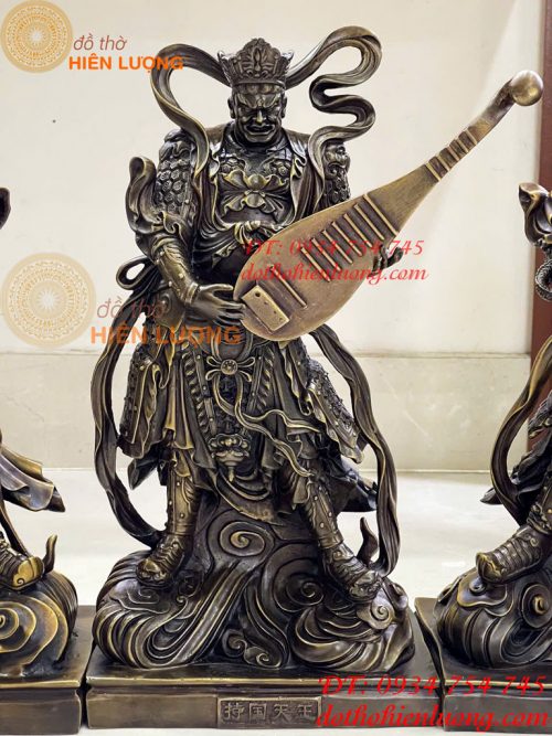 Bộ Tượng Tứ Đại Thiên Vương Cao 50cm Bằng Đồng Hun