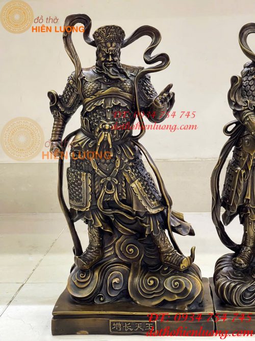 Bộ Tượng Tứ Đại Thiên Vương Cao 50cm Bằng Đồng Hun