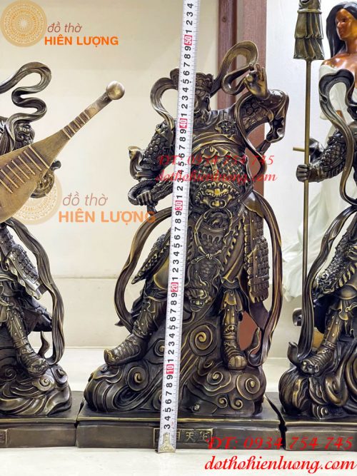 Bộ Tượng Tứ Đại Thiên Vương Cao 50cm Bằng Đồng Hun