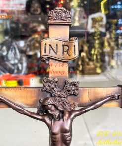 Thánh Giá Chúa Chịu Nạn Treo Tường Bằng Đồng INRI Cao 42cm