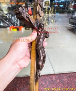 Thánh Giá Chúa Chịu Nạn Treo Tường Bằng Đồng INRI Cao 42cm