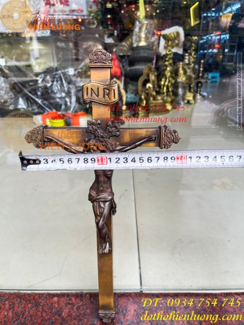 Thánh Giá Chúa Chịu Nạn Treo Tường Bằng Đồng INRI Cao 42cm