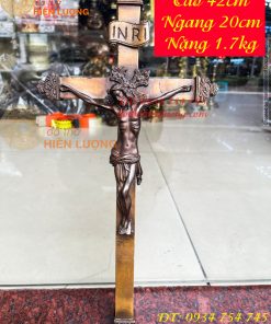 Thánh Giá Chúa Chịu Nạn Treo Tường Bằng Đồng INRI Cao 42cm