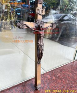 Thánh Giá Chúa Chịu Nạn Treo Tường Bằng Đồng INRI Cao 42cm