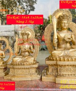 Tượng hư không bồ tát bằng đồng Cao 22,28 và 39cm