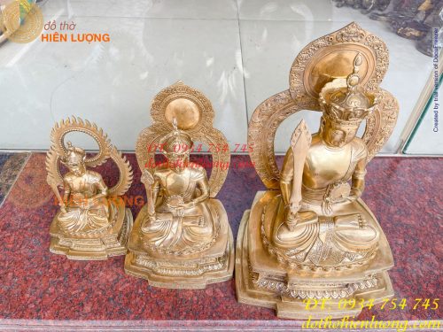Tượng hư không bồ tát bằng đồng Cao 22,28 và 39cm