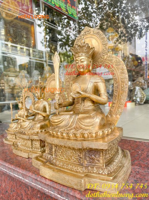 Tượng hư không bồ tát bằng đồng Cao 22,28 và 39cm