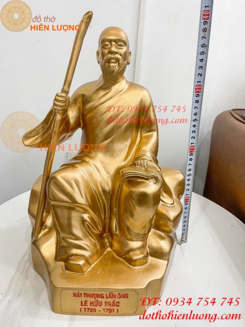 Tượng Hải Thượng Lãn Ông Bằng Đồng Ngồi Đọc Sách Cao 40cm