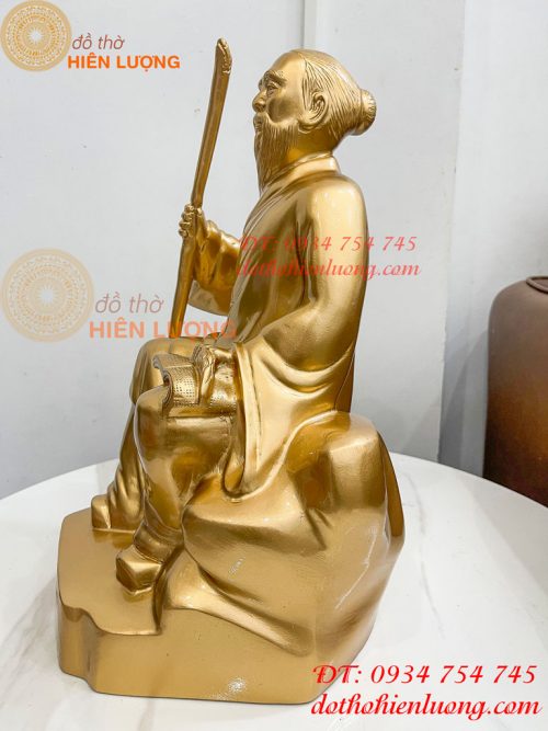 Tượng Hải Thượng Lãn Ông Bằng Đồng Ngồi Đọc Sách Cao 40cm