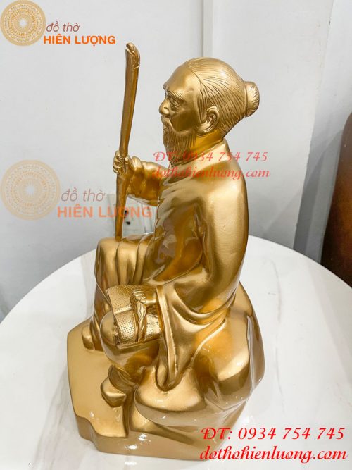 Tượng Hải Thượng Lãn Ông Bằng Đồng Ngồi Đọc Sách Cao 40cm