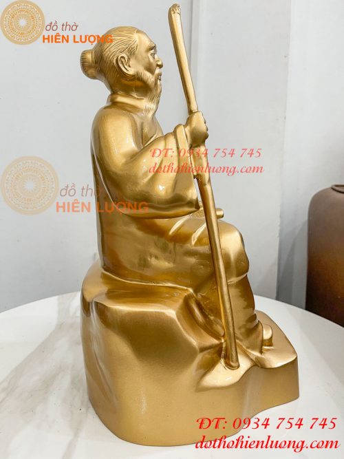 Tượng Hải Thượng Lãn Ông Bằng Đồng Ngồi Đọc Sách Cao 40cm