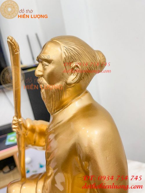 Tượng Hải Thượng Lãn Ông Bằng Đồng Ngồi Đọc Sách Cao 40cm