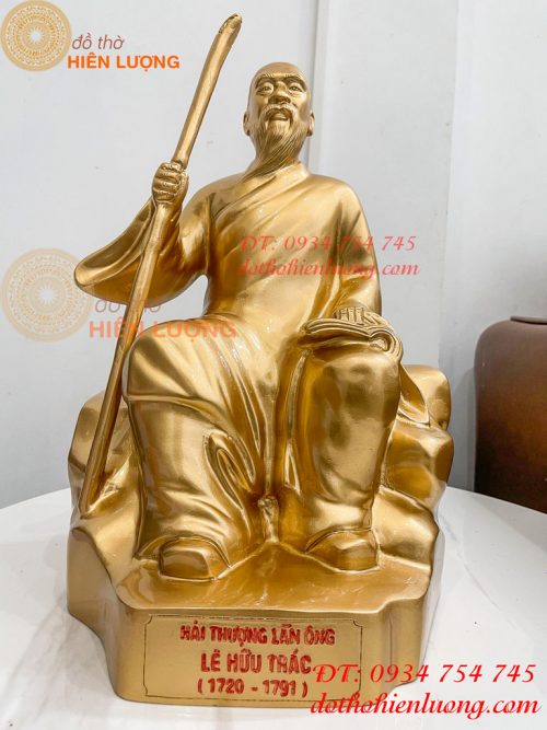 Tượng Hải Thượng Lãn Ông Bằng Đồng Ngồi Đọc Sách Cao 40cm