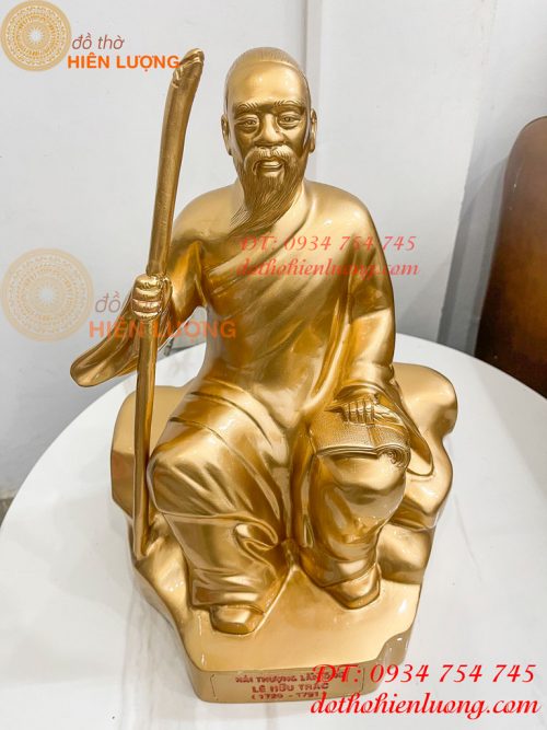 Tượng Hải Thượng Lãn Ông Bằng Đồng Ngồi Đọc Sách Cao 40cm