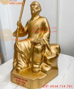 Tượng Hải Thượng Lãn Ông Bằng Đồng Ngồi Đọc Sách Cao 40cm