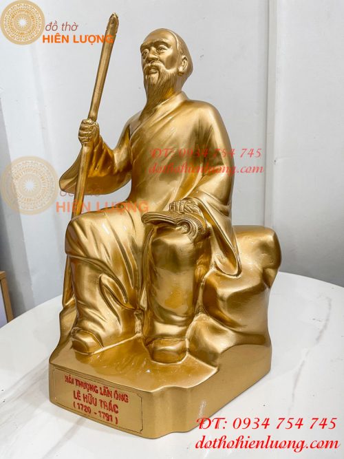 Tượng Hải Thượng Lãn Ông Bằng Đồng Ngồi Đọc Sách Cao 40cm