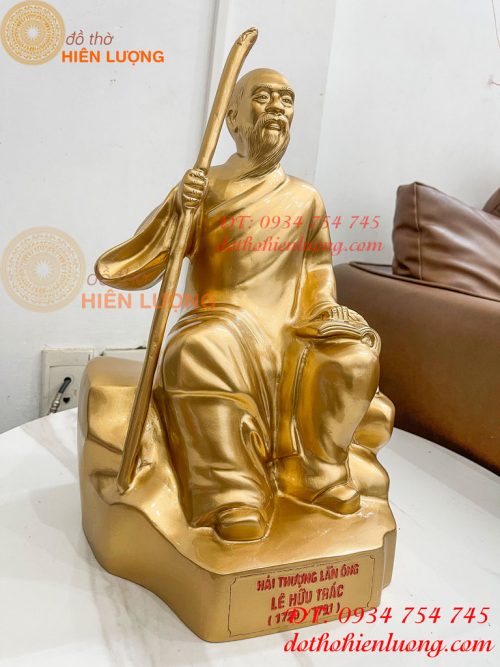 Tượng Hải Thượng Lãn Ông Bằng Đồng Ngồi Đọc Sách Cao 40cm