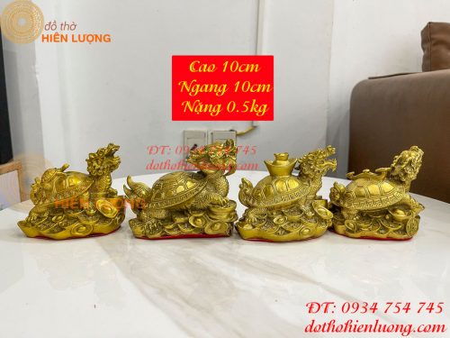 Tượng Long Quy Bằng Đồng Phong Thủy Cao 10cm