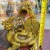 Tượng long quy cõng rắn bằng đồng phong thủy cao 15cm