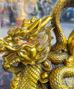 Tượng long quy cõng rắn bằng đồng phong thủy cao 15cm