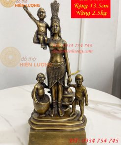 Tượng Mẹ Âu Cơ Và Trăm Trứng Bằng Đồng Cao 30cm