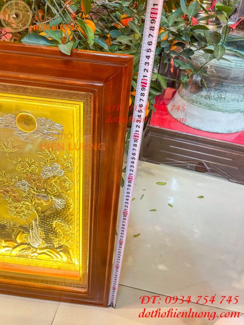 Tranh Mừng Thọ Song Thọ 74x114cm Bằng Đồng Liền Tấm Tam Khí