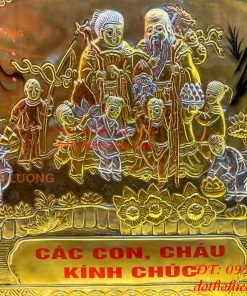 Tranh Mừng Thọ Song Thọ 74x114cm Bằng Đồng Liền Tấm Tam Khí
