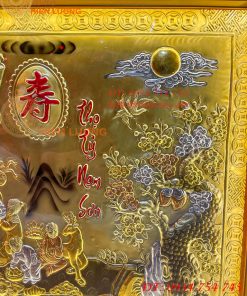 Tranh Mừng Thọ Song Thọ 74x114cm Bằng Đồng Liền Tấm Tam Khí