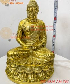 Tượng phật adida bằng đồng vàng đánh bóng cao 40cm