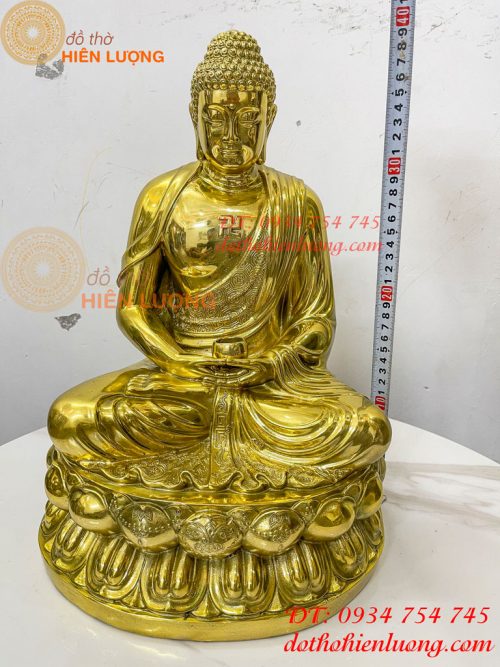 Tượng phật adida bằng đồng vàng đánh bóng cao 40cm