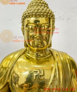 Tượng phật adida bằng đồng vàng đánh bóng cao 40cm