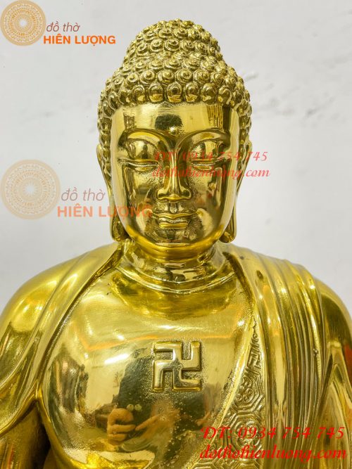 Tượng phật adida bằng đồng vàng đánh bóng cao 40cm
