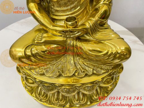 Tượng phật adida bằng đồng vàng đánh bóng cao 40cm