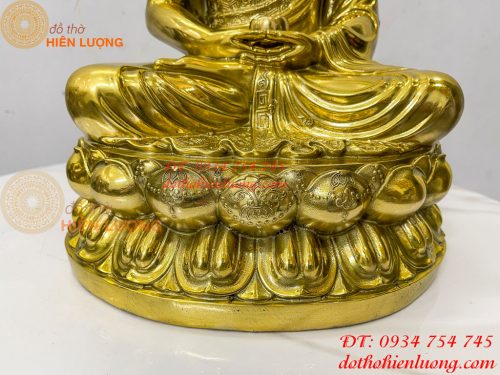 Tượng phật adida bằng đồng vàng đánh bóng cao 40cm