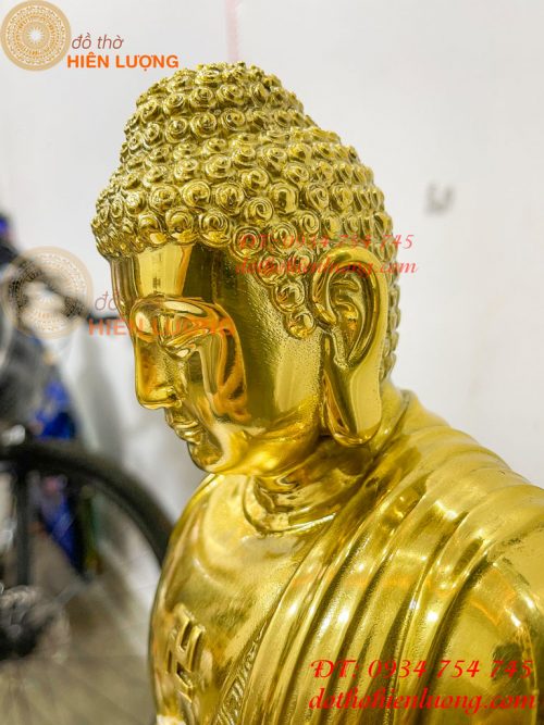 Tượng phật adida bằng đồng vàng đánh bóng cao 40cm