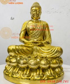 Tượng phật adida bằng đồng vàng đánh bóng cao 40cm