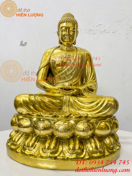 Tượng phật adida bằng đồng vàng đánh bóng cao 40cm