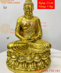 Tượng phật adida bằng đồng vàng đánh bóng cao 40cm