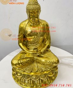Tượng phật adida bằng đồng vàng đánh bóng cao 40cm