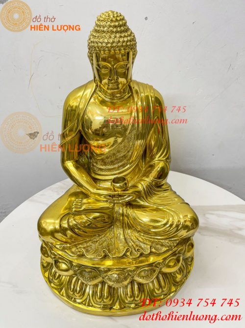 Tượng phật adida bằng đồng vàng đánh bóng cao 40cm