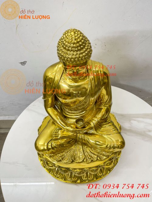 Tượng phật adida bằng đồng vàng đánh bóng cao 40cm