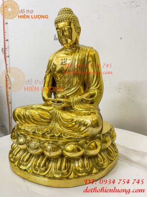 Tượng phật adida bằng đồng vàng đánh bóng cao 40cm