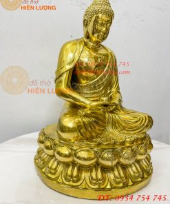 Tượng phật adida bằng đồng vàng đánh bóng cao 40cm
