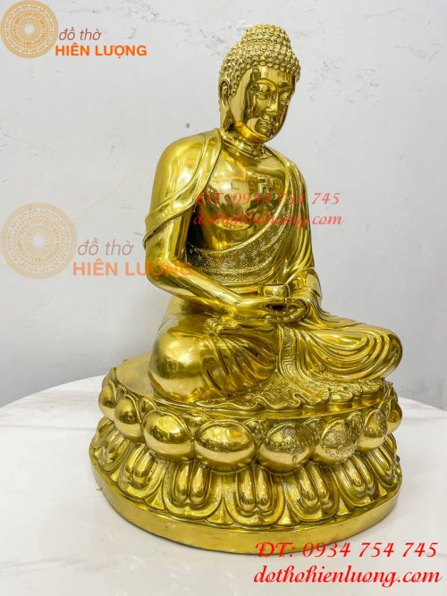 Tượng phật adida bằng đồng vàng đánh bóng cao 40cm