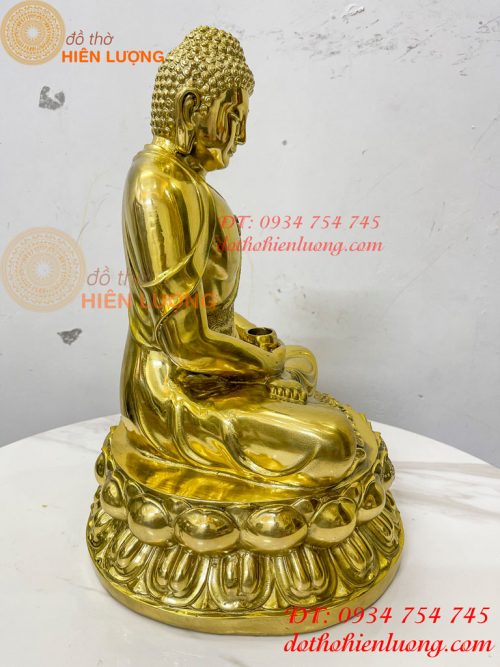Tượng phật adida bằng đồng vàng đánh bóng cao 40cm