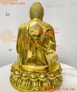 Tượng phật adida bằng đồng vàng đánh bóng cao 40cm