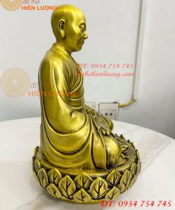 Tượng Phật Đức Lục Tổ Huệ Năng Bằng Đồng Cao 25cm